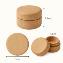 Round Wooden Dog Memorial Keepsake for Ashes or Fur Storage - Engraved with Name, Dates & Paw Print Design