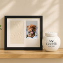 Kit cadre photo chien avec argile pour empreinte de patte – Cadre photo souvenir d'intérieur en bois pour chien