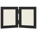 Folding Paw Print Clay & Photo Frame Kit – Wooden Dog Memorial Picture Frame for Indoor Display