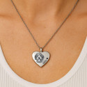 Personalised Dog Memorial Heart Urn Necklace – Engraved Pet Picture-to-drawing Ashes Keepsake with Name