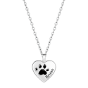 Personalised Dog Memorial Heart Urn Necklace – Engraved Pet Paw Print Ashes Keepsake with Name