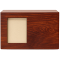 Personalised Wooden Dog Urn Box with Photo – Engraved Memorial Box for Ashes with Name & Dates
