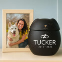 Personalised Ceramic Dog Urn with Sleeping Pet Lid – Pet Cremation Urn for Ashes with Name, Dates & Eternal Love Design