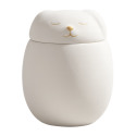 Personalised Ceramic Dog Urn with Sleeping Pet Lid – Pet Cremation Urn for Ashes with Dog's Photo, Name & Dates in a Heartfelt H