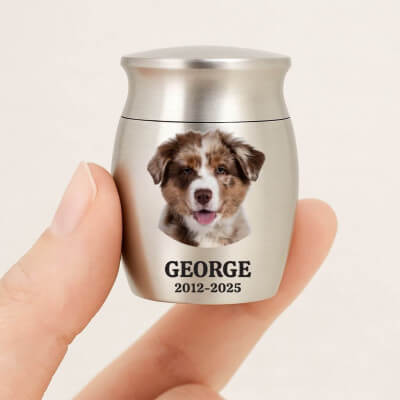 Personalised Dog Urn with Engraved Photo  –...