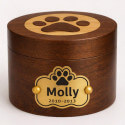 Personalised Wooden Dog Urn with Aluminium Plate  – Pet  Memorial Urn with Engraved Name & Dates