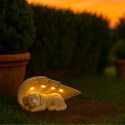 Angel Dog Memorial Stone with Solar LED Light – Weatherproof Resin Grave Marker for Dogs, Thoughtful Garden Tribute & Memorial G