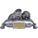 Sleeping Angel Dog Memorial Urn with Name & Dates – Outdoor Resin Grave Marker & Pet Ashes Holder for Garden Display
